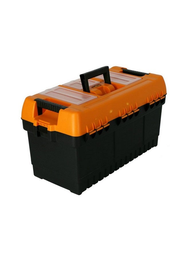 مانو صندوق أدوات بلاستيكي مع قفل معدني لون أسود وبرتقالي 22 إنش MT-22 - Image 4